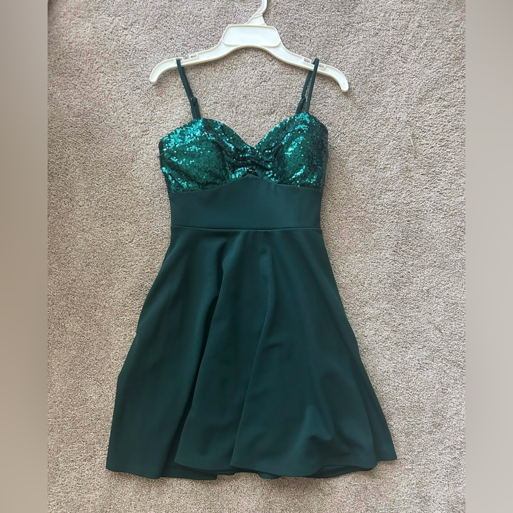 City Studio New Deep Teal Green Size S Formal Mini/Short Dress Skirt & Sequins